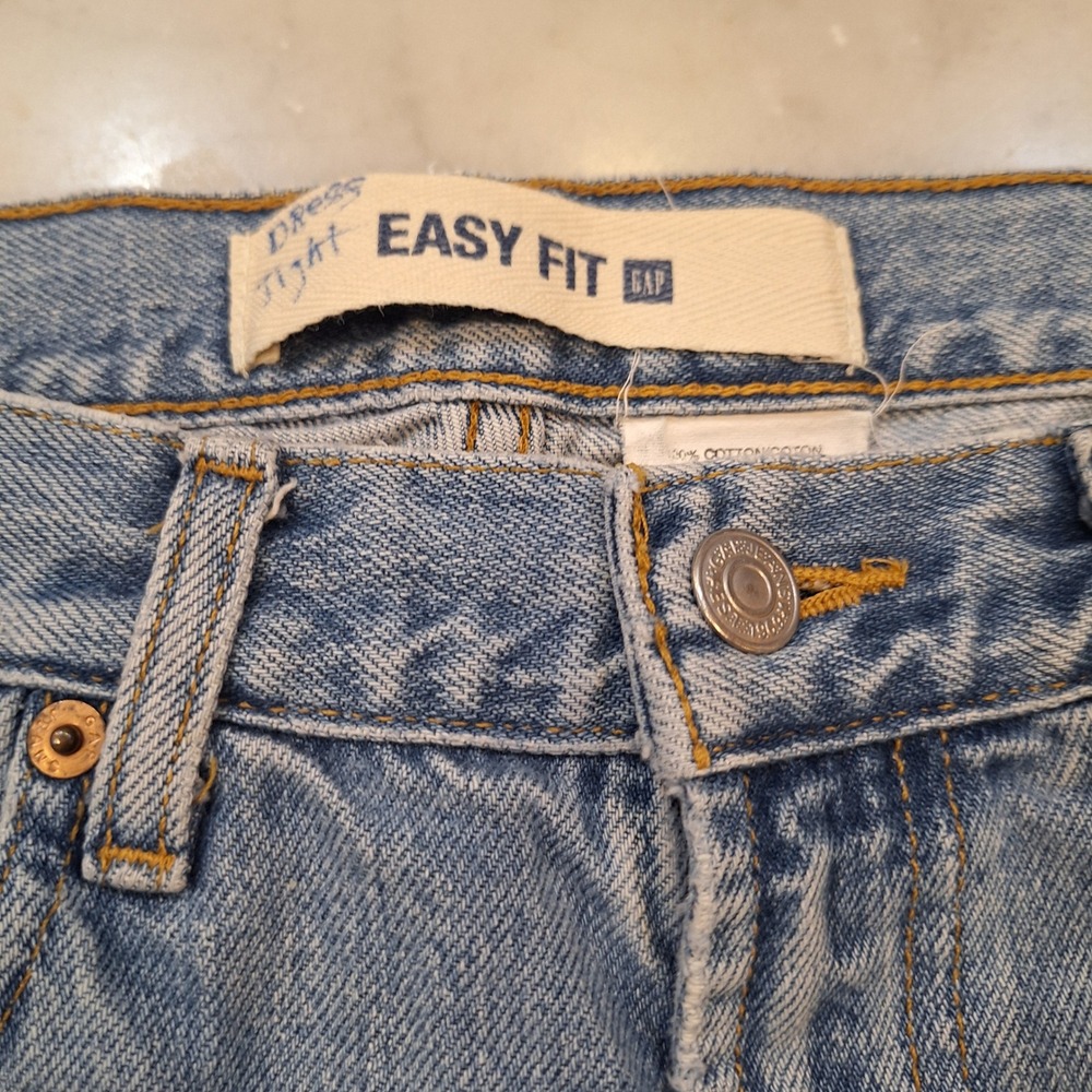Vintage 90s Gap Easy Fit Jeans Mens 34x32(32x30) Lt Wash Blue Denim Cotton Retro